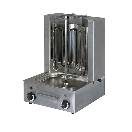 Kebabgrill med 1 grillzon, eldriven, motor nertill, 10 kg kött, Mastro