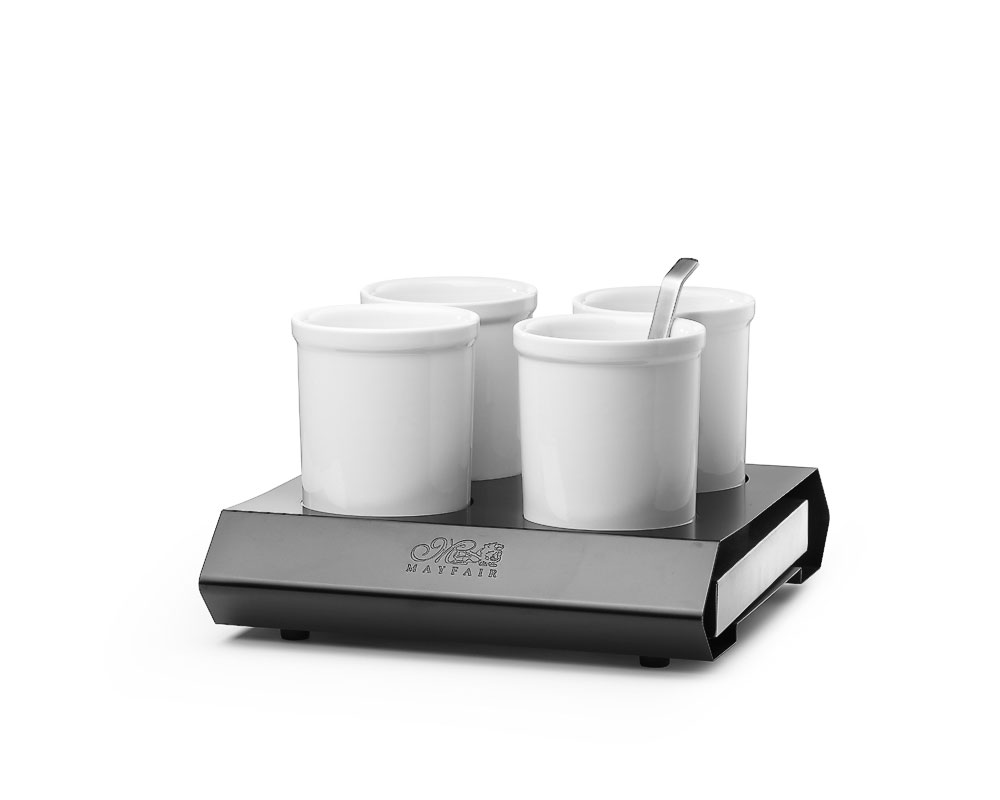 Stativ 4st krus 1,25L m kylplatta GN 1/2, Kvadratisk, Patina